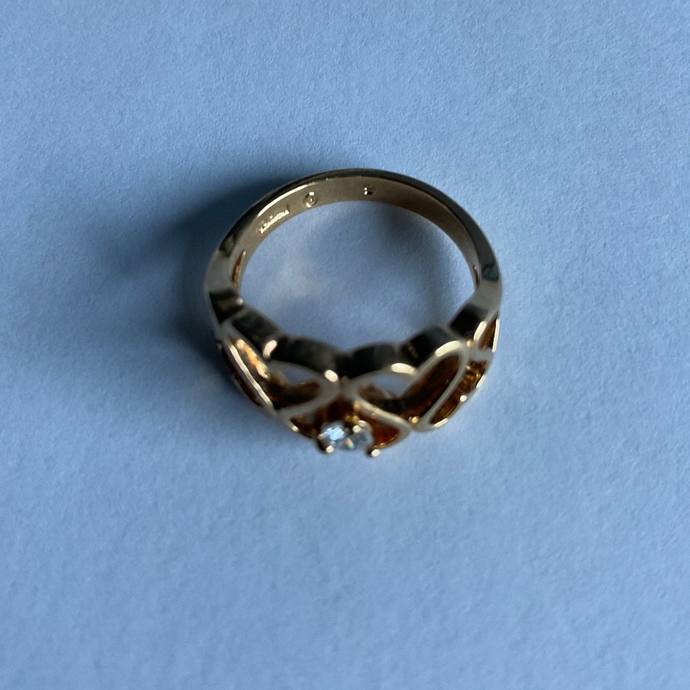 Heart Ring with a Diamond - Picture 5 of 12